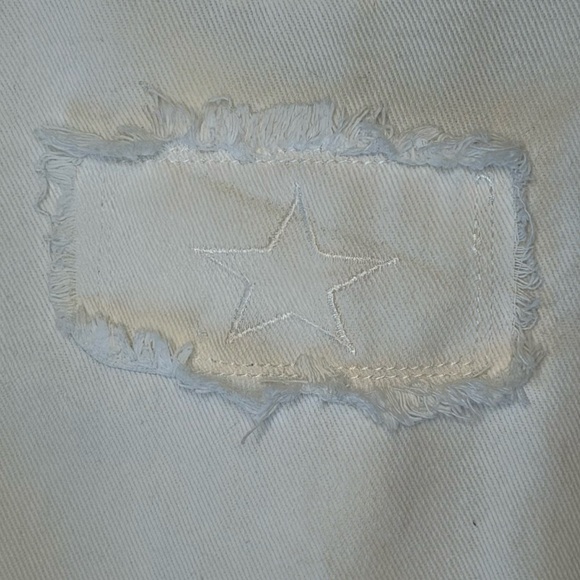 POL Button Up Shaket Jacket with Sequin Front Pockets Women’s Size M Off White - Picture 9 of 14